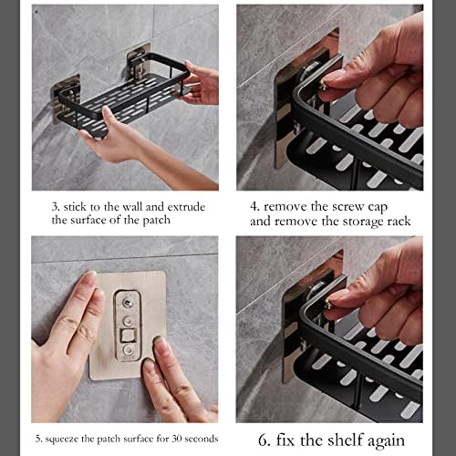 Shower Caddy With Hooks - Metal Organizer No Drilling 2 Tier Storage for Bathroom Kitchen