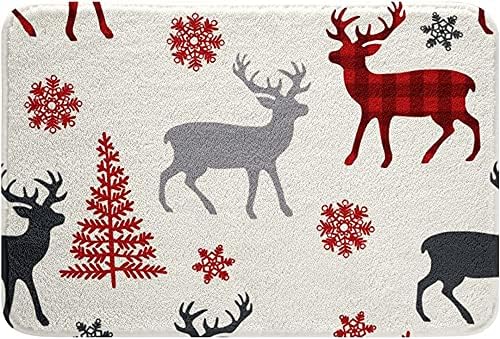 Christmas Deer Bath Mat - 16x24 Non Slip Plush Entryway Mat