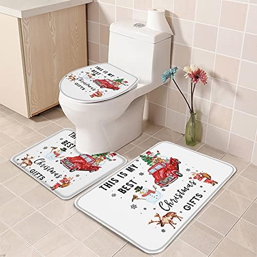 YESOF66 3 Piece Bathroom Rug Set with Non-Slip Toilet Cover 1