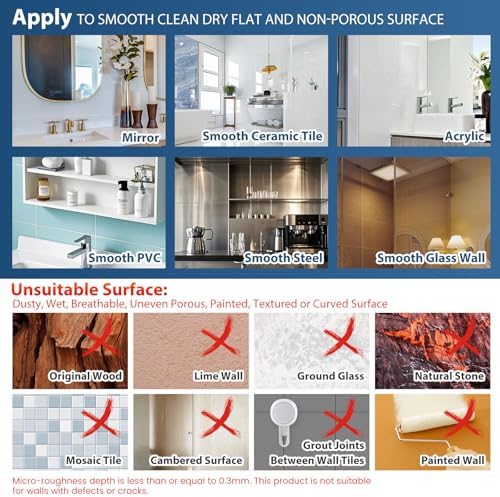 DUORAN Suction Shower Caddy Organizer White