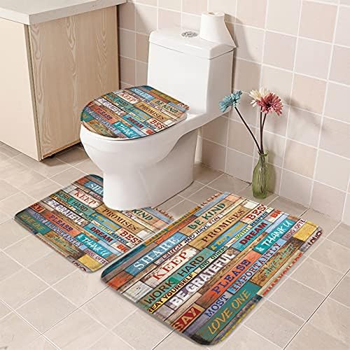 YESOF66 3 Piece Bathroom Rugs Set with Non-Slip Mats 1