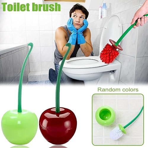 Tvoip Cherry Toilet Brush with Holder Set