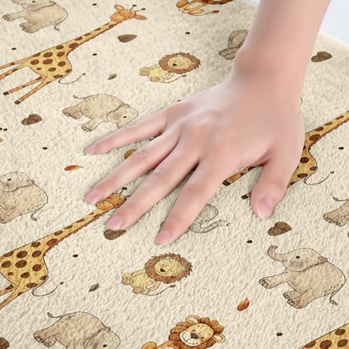 Zoo Animal Soft Fleece Door Carpet for Kids