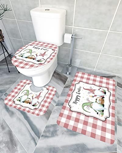 YESOF66 3 Piece Bathroom Rugs Set with Non-Slip Mat