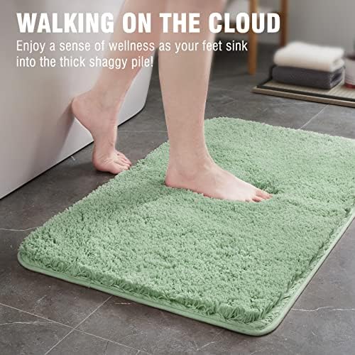 TECHMILLY Super Soft Shaggy Bath Rug 24x36 Sage