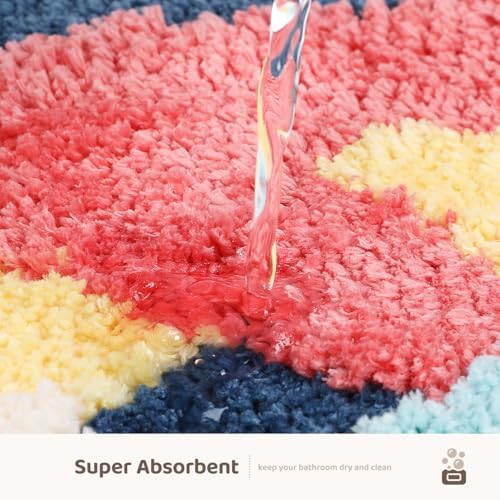 Molesun Mushroom Bath Mat 16x24 Non-Slip Microfiber Rug