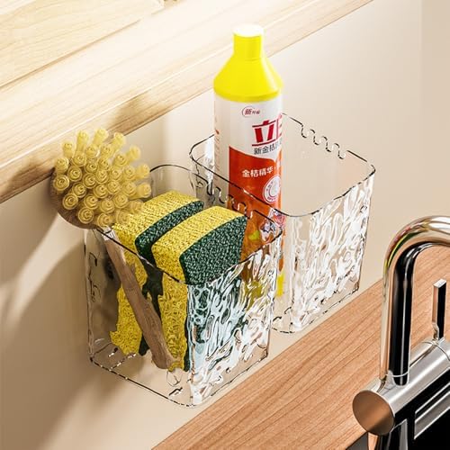 Lae Nuvole Clear-Small Wall Mounted Shower Caddy Organizer 2 Pack