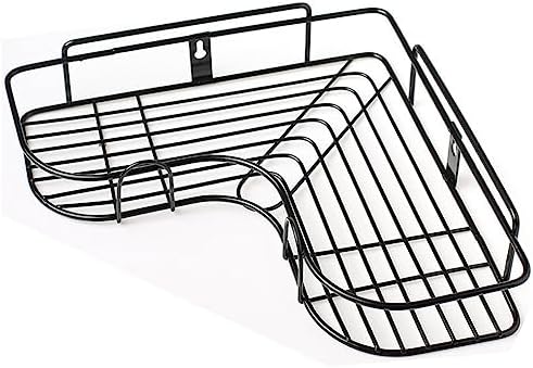 YUHOME Anti-Swing Corner Iron Shower Caddy with 2 Hooks 1