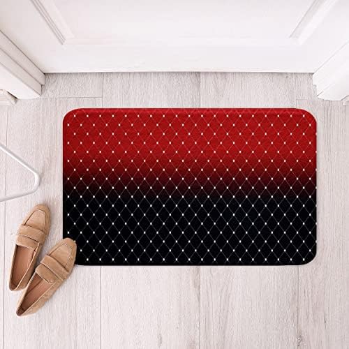 Red Blue Ombre Diamond Bath Rug 24x16 Inch