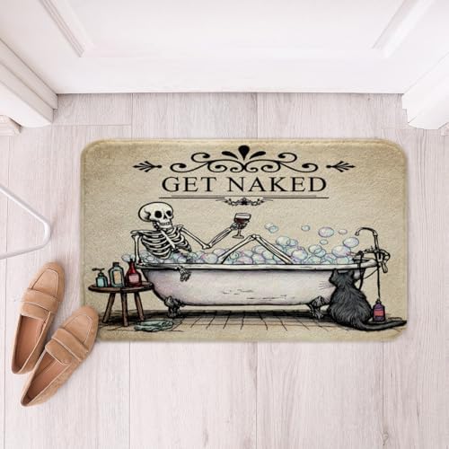Jejeloiu Halloween Skull Bath Rug 16x24 Inch 1