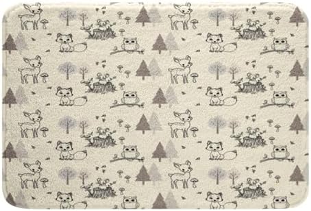 Jejeloiu Kids Wild Animals Bath Mat 16x24