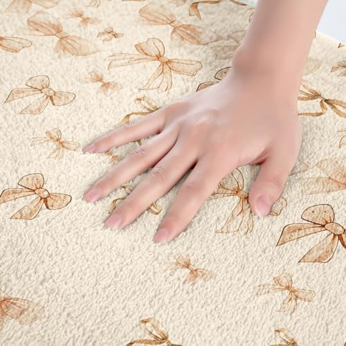 Jejeloiu Bowknot Bath Rug for Girls 16x24 Inch