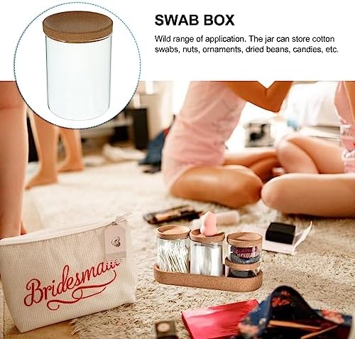 Alipis Cotton Ball Jar Bathroom Organizer with Lids