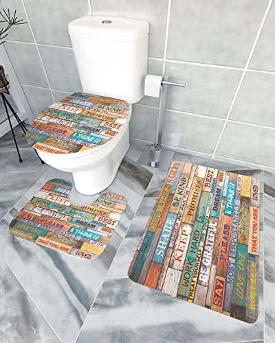YESOF66 3 Piece Bathroom Rugs Set with Non-Slip Mats 1