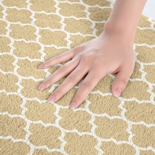 Jejeloiu Modern Geometric Soft Fleece Bath Rug