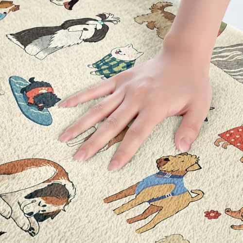 Castle Fairy Cartoon Dog Bath Rug 16x24 Inch Soft Shaggy Non Slip Floor Mat
