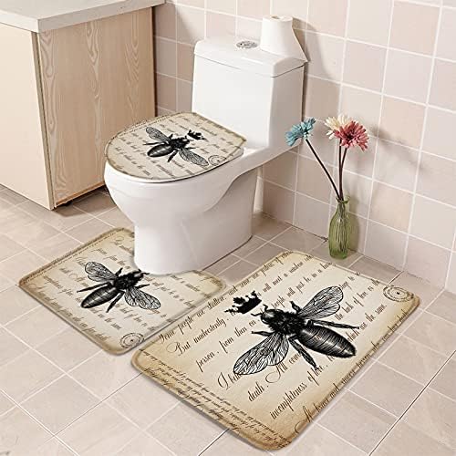 YESOF66 3 Piece Bathroom Rugs Set with Non-Slip