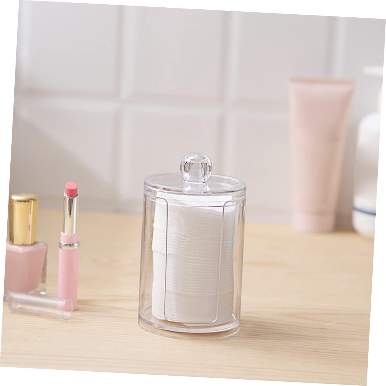 Cotton Pad Holder Container Elegant Bathroom Storage Stand
