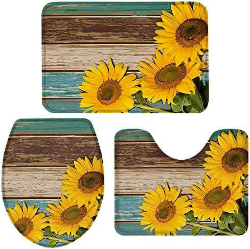YESOF66 3 Piece Bath Rug Set with Non-Slip Design 1