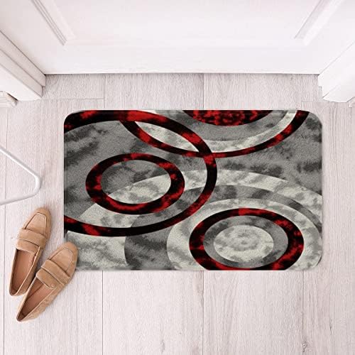 Circles Tie Dye Bath Rug Non-Slip Door Mat 16x24