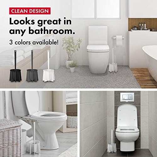 Tyroler Bright Tools Toilet Brush Set with Silicone Bristles and Holder