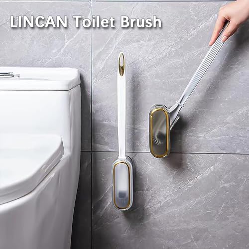 LINCAN Toilet Bowl Brush with Wall Holder Gray