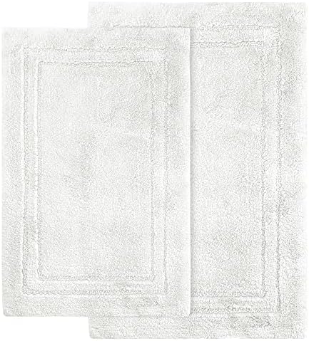 Superior Non-Slip Bath Rug Set 2-Piece White