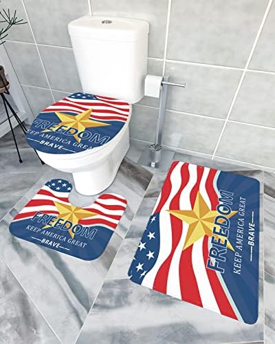 YESOF66 3 Piece Bathroom Rug Set with Non-Slip Anti-Slip Design