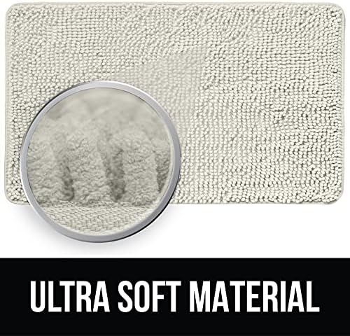 KANGAROO Chenille Bath Rug Shaggy Shower Mat 24x17 Cream