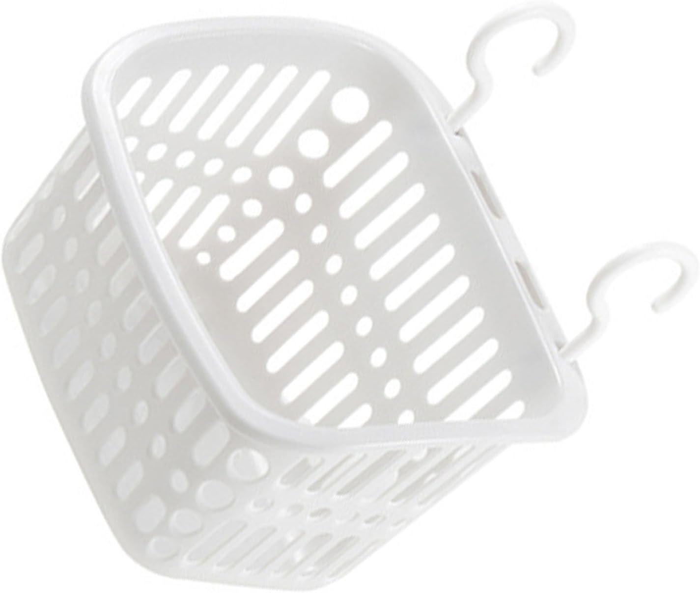 Fdit Plastic Shower Basket with Draining Holes White