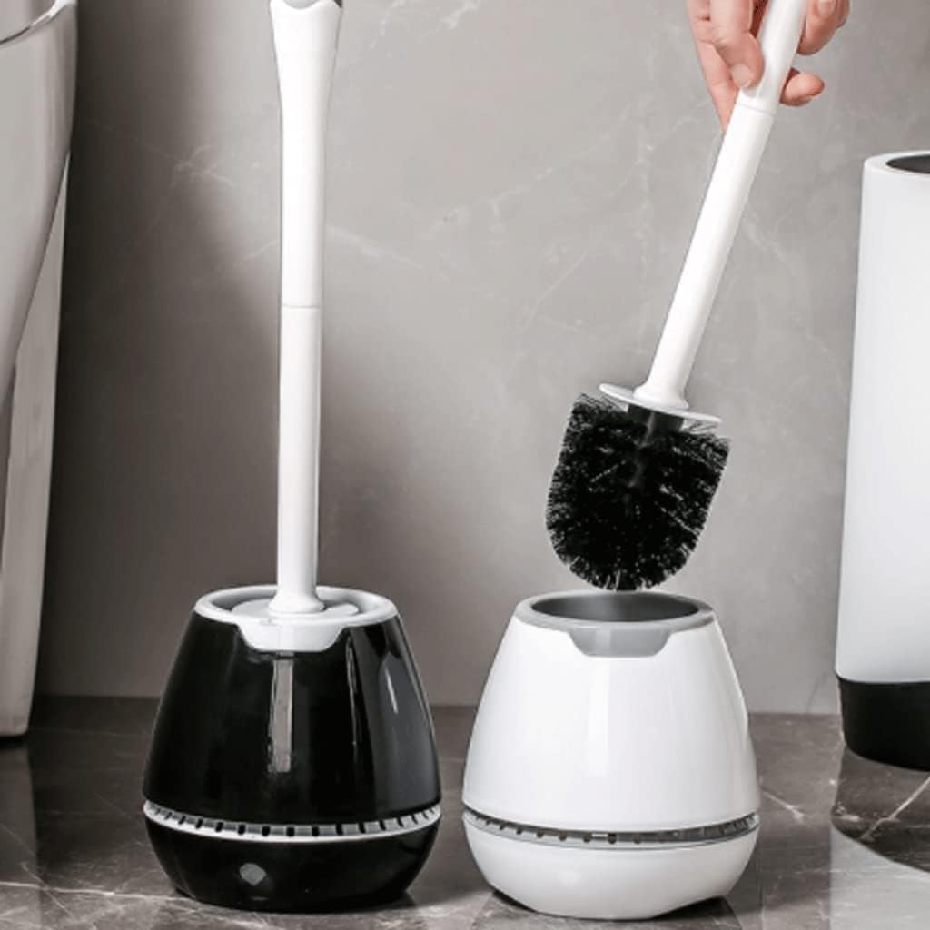Floor-Standing Toilet Brush with Base and Holder