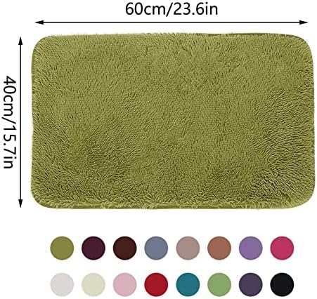 Scceatti Plush Bath Mat 24x16In Non-Slip Red Bathroom Rug