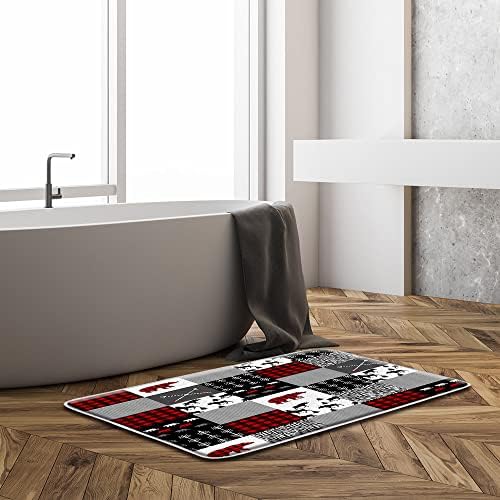 Rustic Bear Deer Bath Mat 16x24 Inch