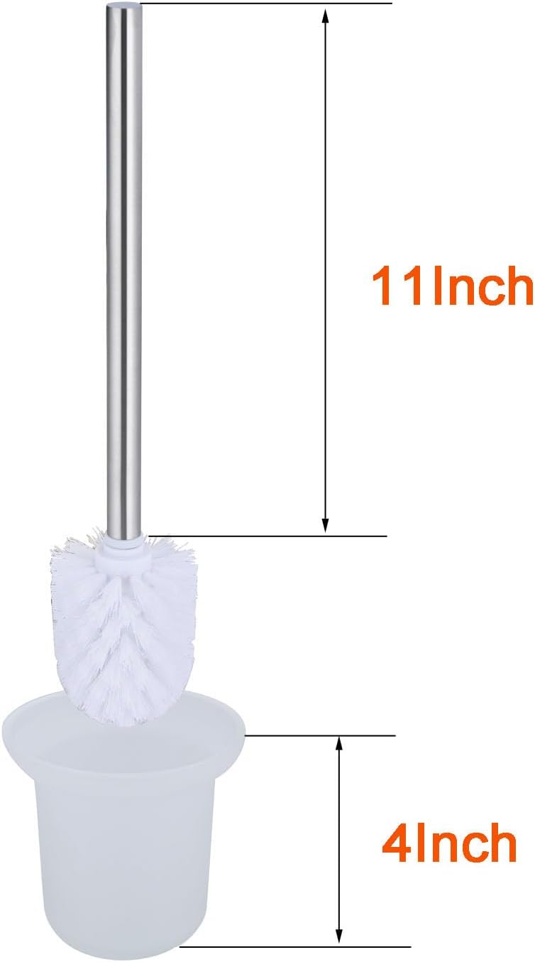 XVL Toilet Brush with Holder Frosted Glass Stainless Steel