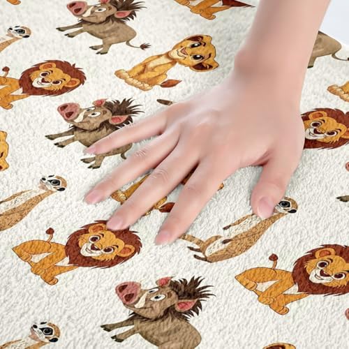 Jejeloiu Cartoon Lion Bath Rug 16x24 Inch