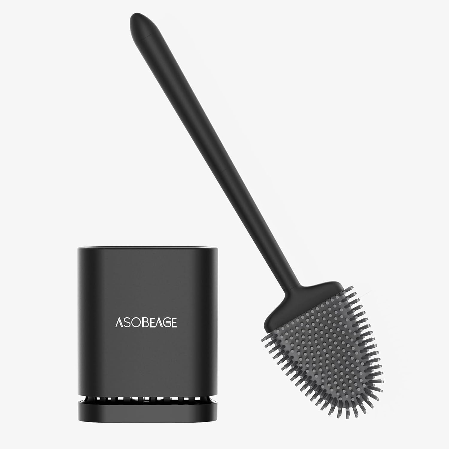 ASOBEAGE Deep Cleaner Toilet Brush with No-Slip Handle and Quick Drying Holder