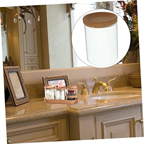 NAMOARLY Bathroom Accessories Set with Glass Cotton Pad Holder
