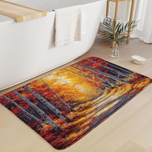 GCTNBJL Rustic Forest Bath Mat 16x24 Inch