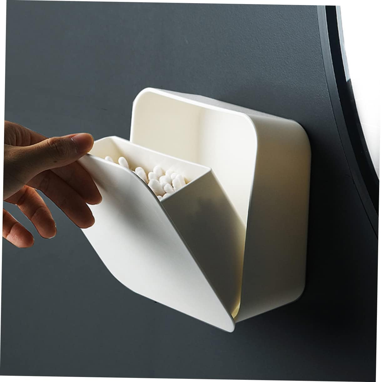 Anneome Wall Mounted Cotton Swab Holder Organizer
