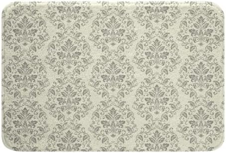 Jejeloiu Damask Bath Mats 16x24 Inch Vintage Floral