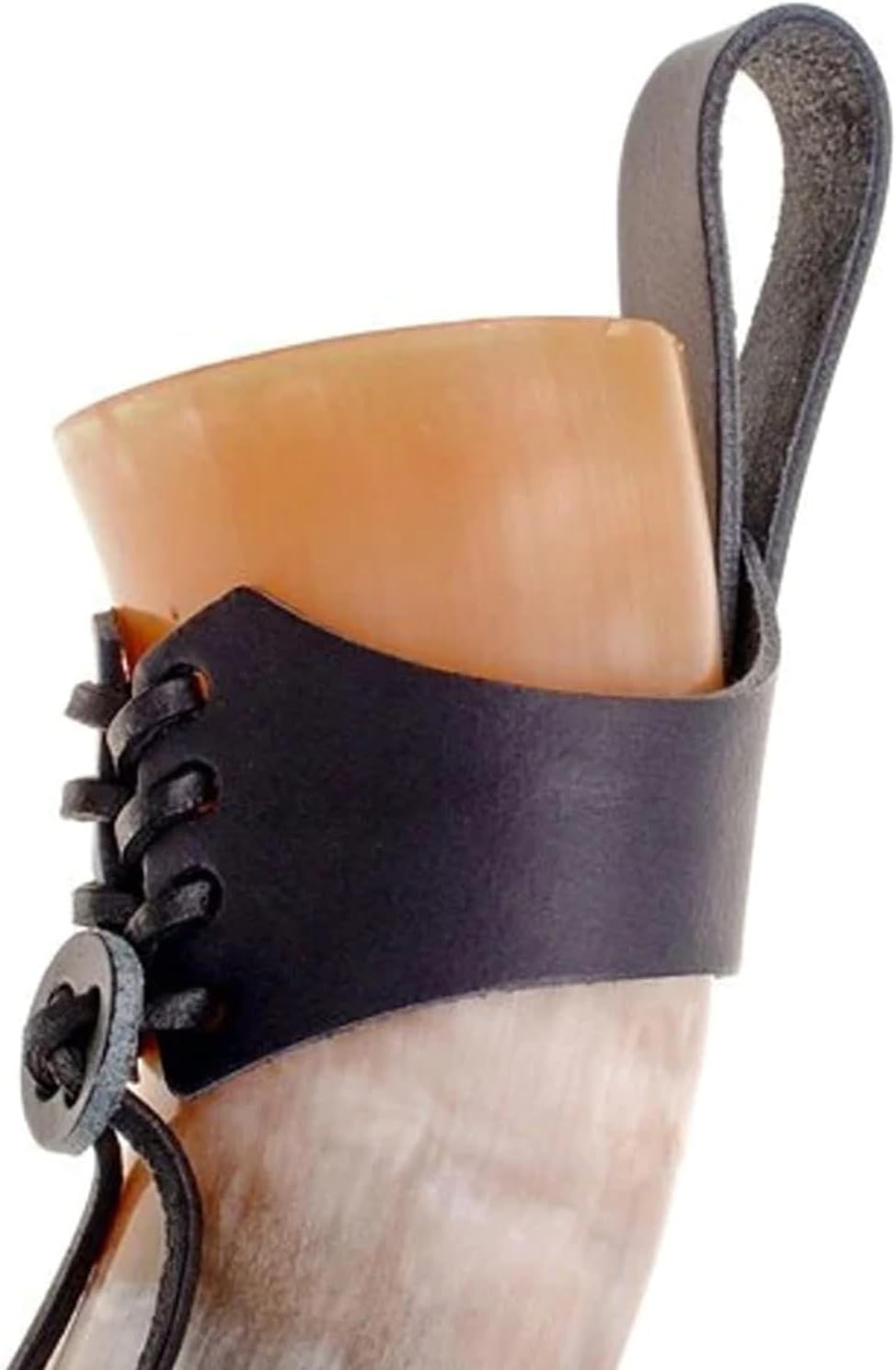 FeiYeup Leather Horn Cup Holder with Adjustable Belt 1