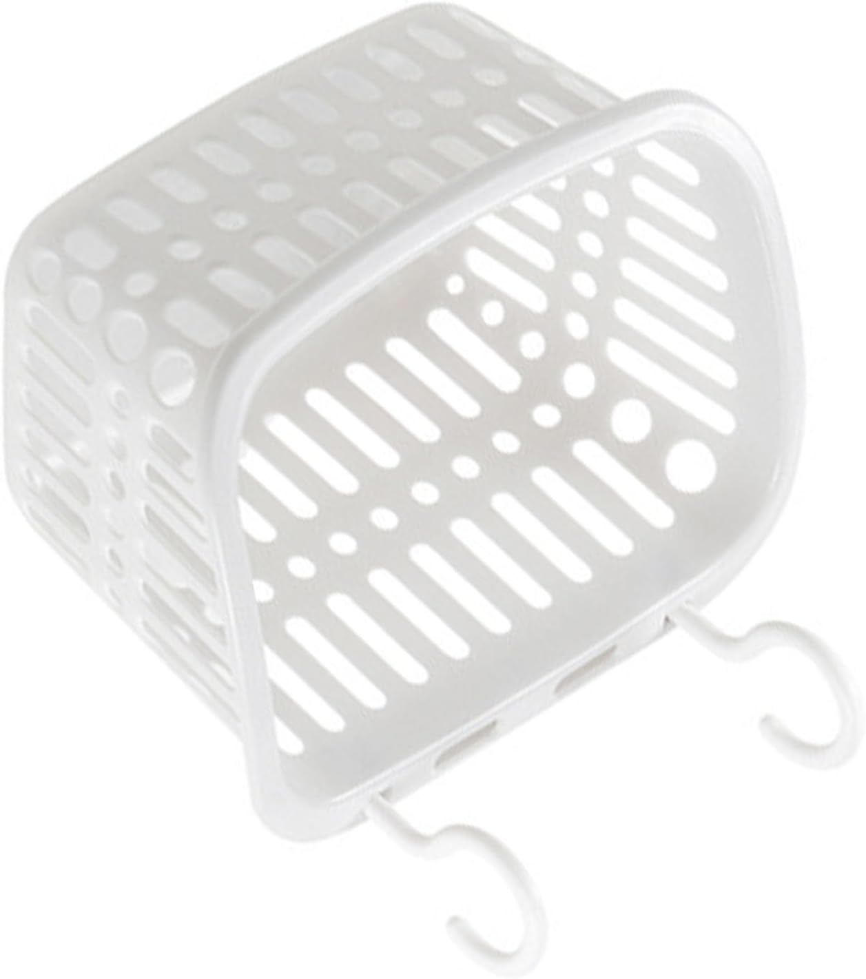Fdit Plastic Shower Basket with Draining Holes White