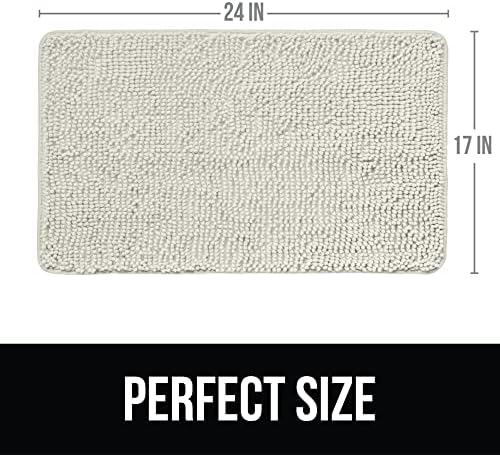 KANGAROO Chenille Bath Rug Shaggy Shower Mat 24x17 Cream