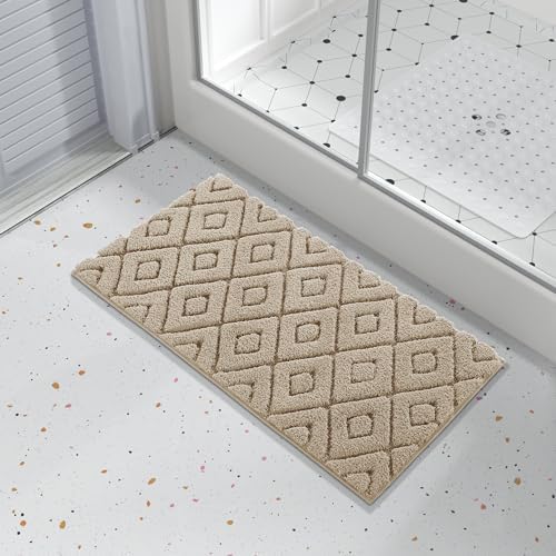 Yimobra Extra Soft Microfiber Bath Rug 36x24 Non Slip Beige