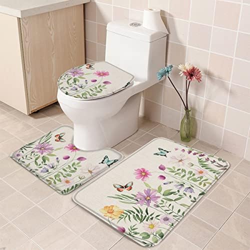 YESOF66 3 Piece Bathroom Rugs Set with Non-Slip Design 1