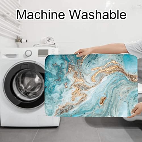 Luxury Turquoise Marble 3 Piece Bath Mat Set