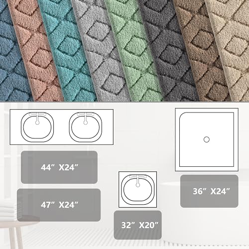 Yimobra Extra Soft Microfiber Bath Rug 36x24 Non Slip Beige