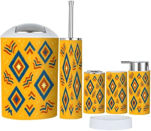 Boho Paisley Bathroom Accessory Set 6 Piece