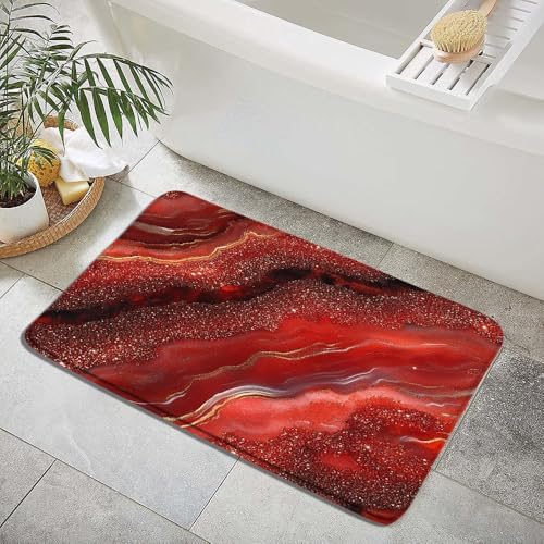Modern Marble Bath Mat 16x24 Inch Luxury Design