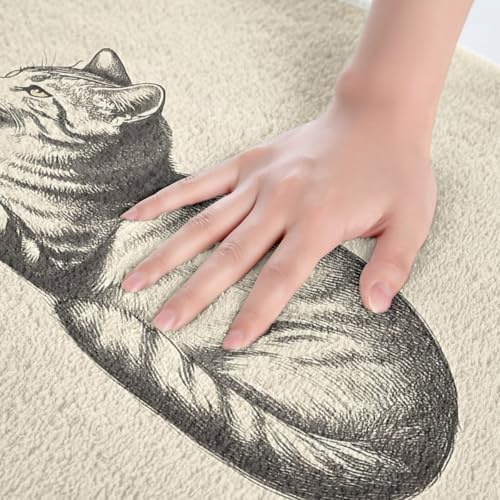 Erosebridal Kawaii Cat Bath Rug 16x24 Non-Slip